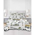 thumbnail image 2 of Full Size Quilt Bedding Set, Cartoon Tractor Reversible Summer Quilt 3 Pieces, Cute Digger Shovel Truck Country Car Lightweight Bedspreads Coverlets with 2 Pillow Shams for All Seasons, 2 of 5