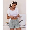 thumbnail image 3 of Ekouaer Womens Pajama Shorts Casual Summer Sleep Shorts Striped Lounge Pj Bottoms with Drawstring & Pockets, 3 of 5