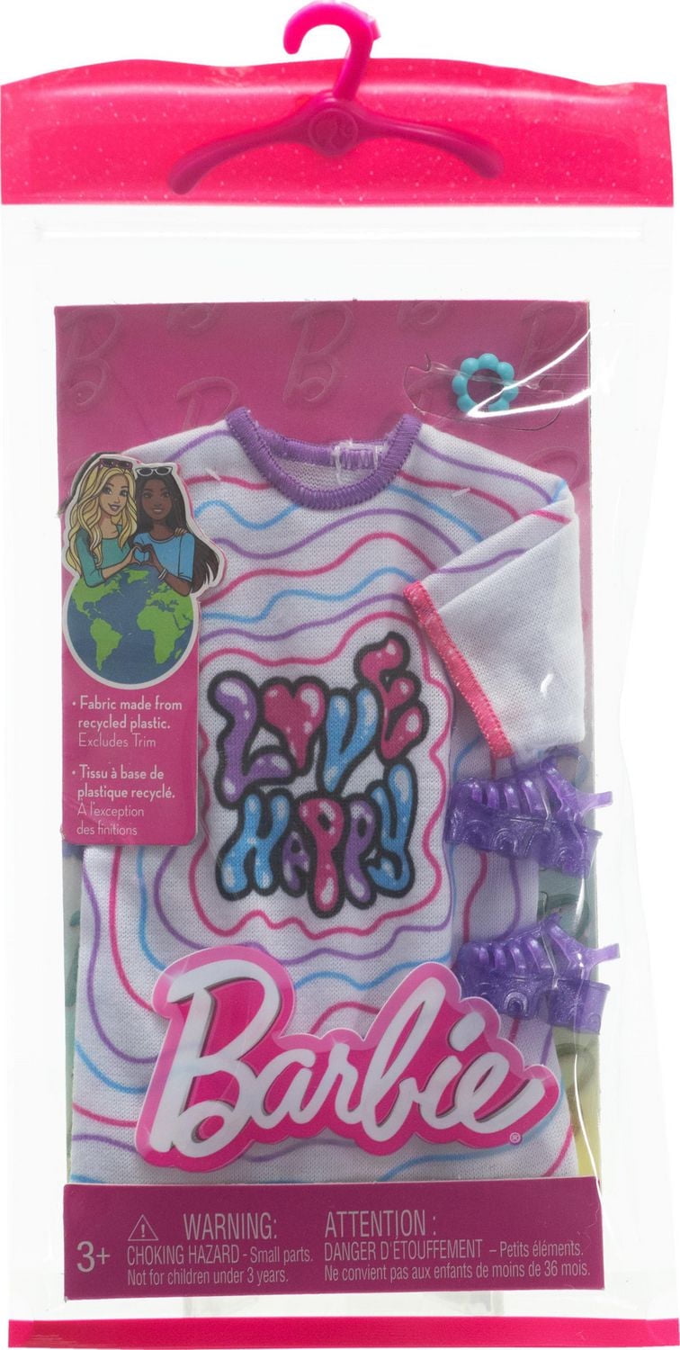 Barbie Doll Clothing, Fashion Pack with Oversized T-shirt Dress & Accessories (1 Outfit)