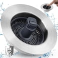 thumbnail image 2 of 2PCS 3-in-1 Kitchen Sink Drain Strainer, Pop Up #304 Stainless Steel Sink Stopper Drainer for US Standard 3-1/2 inch Drain Filter, Detachable Drain Basket, Easy Cleaning, Anti-Clog, 2 of 2