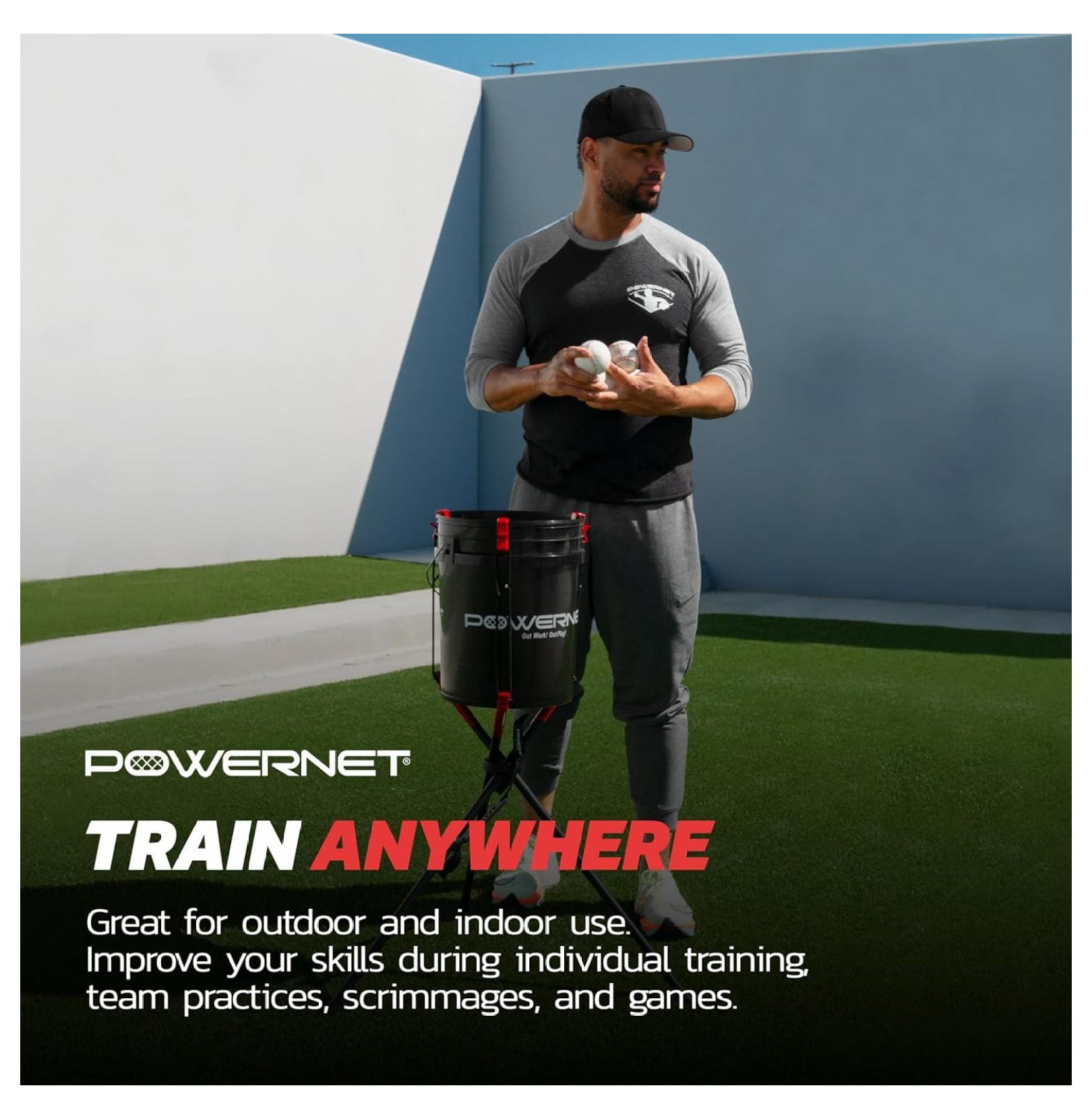 Baseball Softball Portable Caddy, Holds Bucket of Baseballs, Softballs, Tennis , Use During Batting Practice Training and Drills