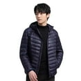 thumbnail image 2 of JTieacloth Warm Winter Coats Large Men's Solid Color Hooded Jacket Men's Slim Fit Warm Jacket Blue, 2 of 5