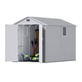 thumbnail image 7 of Homall6x10ft Outdoor Plastic Storage Shed with Window,Weather-Resistant, Easy Assembly, Wood-Effect Garden Tool House,Light Gray, 7 of 7