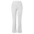 thumbnail image 4 of SELONE White White High Waist Plus Size Trouser Full Length Bootcut Loose Curvy Casual Long Flare Trousers Pull on Solid Soft Lightweight Comfortable 2XL Breathable Summer Clothes, 4 of 6