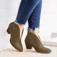 thumbnail image 4 of Kcodviy Bottes à la Cheville pour Femmes Bottes de Pluie pour Femmes Bottes Courtes Épaisses pour Femmes Bottes Confortables pour Femmes Chaussures Rétro Bottes en Cuir, 4 of 6
