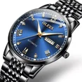 thumbnail image 1 of Reloj Automático Olevs Con Calendario De Negocios A Prueba D Color Del Fondo Negro/azul, 1 of 1
