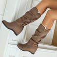 thumbnail image 6 of eileial Wide Calf Slouch Boot Tall Knee High Women's Winter Shoes,Brown 7, 6 of 6
