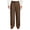 Coffee, variant on Mens Wide Leg Fleece Lined Dress Pants Old Money Baggy Elastic Waist Relaxed Trousers