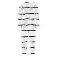 thumbnail image 5 of AUNVITO Women's Striped Cozy Long Sleeve Hooded Jumpsuit with Front Zipper for Casual Loungewear, 5 of 6