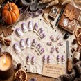 thumbnail image 2 of Light Purple Gradient Ghost Wooden House Floral Nail Patches 24Pcs, Cute Halloween Press On Nails False Nails with Dreamy Fairy Tale Style, Reusable Almond Shape Fake Nails for Women, 2 of 6