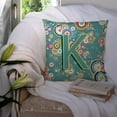 thumbnail image 3 of Carolines Treasures CJ2015-KPW1414 Letter K Circle Circle Teal Initial Alphabet Canvas Fabric Decorative Pillow  14Hx14W, 3 of 4
