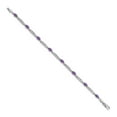 thumbnail image 2 of Auriga 14k White Gold Diamond and Amethyst Bracelet 7inch for Women, 2 of 6