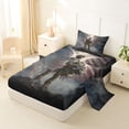 thumbnail image 2 of Manfei Vintage American Flag Wings Twin Sheets,Patriotic Soldier Bedding,Navy,3 Pieces,1 Fitted Sheet and 1 Pillowcase, 2 of 6
