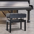 thumbnail image 2 of HOMCOM Height Adjustable Piano Bench with PU Leather Padded, 2 of 10