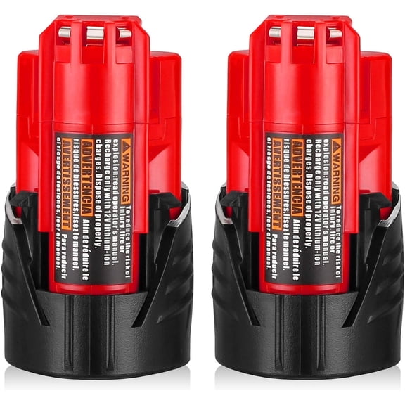 2Pack 3.0Ah Replacement for Milwaukee M-12 12V Lithium Ion Battery, Compatible with Milwaukee 12V Tools / Heated Jacket 48-11-2420 48-11-2440 48-11-2402 48-11-2411 Cordless Power Tools