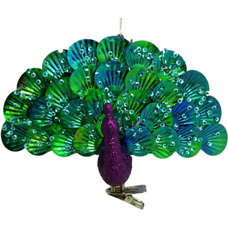 holiday time christmas ornaments 6 piece clip on teal sequins peacock ornament - Teal Christmas Ornaments holiday time christmas ornaments 6 piece clip on teal sequins peacock ornament - Teal Christmas Ornaments