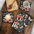 thumbnail image 5 of Mushrooms Butterflies Moon Pattern Kitchen Oven Mitt and Pot Holder Sets 4 Pcs for Baking, Cooking and Grilling, Heat Resistant Up To 392 °F, 5 of 7
