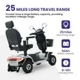 thumbnail image 3 of S500 Metal Heavy Duty Mobility Scooter, 25 Mile Long Range Electric Mobility Scooter Electric Powered Wheelchair with 4 Wheel and 50Ah Battery, 3 of 7