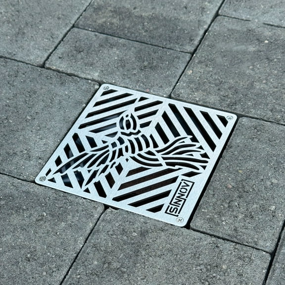 6 in. Premium Stainless Steel Heavy Duty Square Paver Drain Grate for Multiple Pipe Sizes - Drainage Cover Made in USA