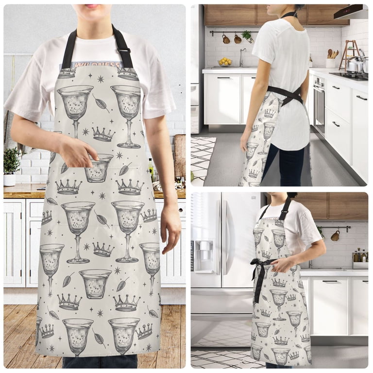 Adjustable Cotton Unisex Kitchen Apron With Pockets For Cooking...
