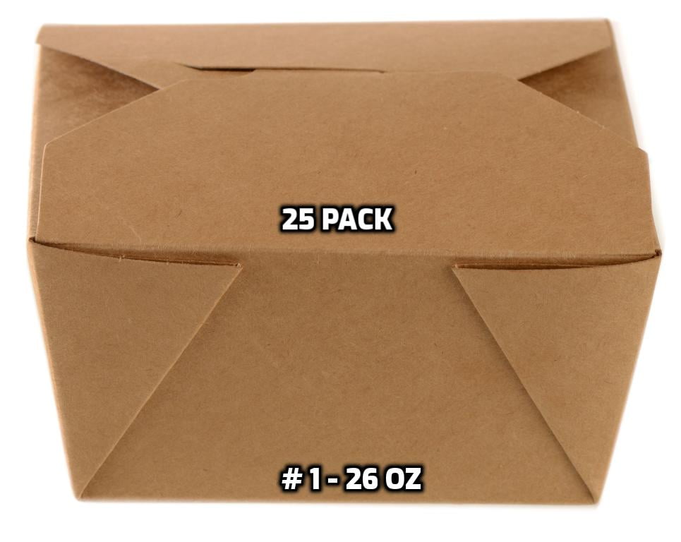 No 1 Brown Kraft Deli Paper Food Box Takeaway Cardboard 26oz 50-450pcs 