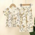 thumbnail image 2 of Toddler Girls Boys Short Set 2-Piece Crew Neck Top & Pull On Shorts Daily Wear Outfit Toddler Girl Summer Clothes, 2 of 4
