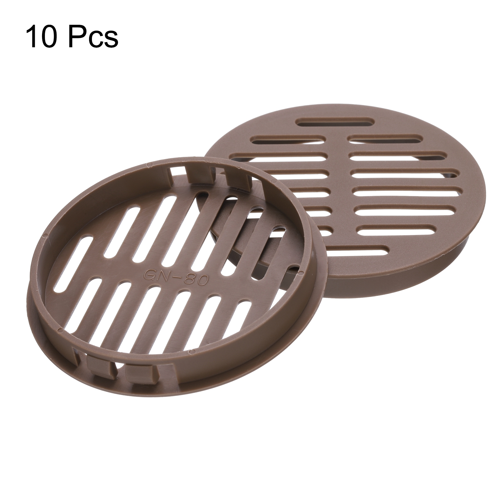 Unique Bargains 10Pcs Air Vents Circular Soffit Vent Cover for Home Office Brown 3.1"