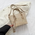 thumbnail image 4 of Bolsa De Hombro Bolso bandolera informal para mujer, bolsos tejidos a la moda con asa superior, bolsos sencillos para vagabundos de playa Likrtyny Para Estrenar, 4 of 9