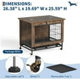 thumbnail image 2 of YUSAZENS Meuble Cage pour Animal à Double Porte de 26 Pouces, Niche en Bois avec Roues Verrouillables, Table d'Appoint pour Animal d'Intérieur Résistante à la Mastication, Brun Rustique, 2 of 8