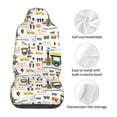 thumbnail image 5 of Zufioo Transportation Cartoon Full Set Car Seat Covers with Soft Padding 2PCS Universal Auto Front Seats Protector Fits Cars, SUVs, Sedans, and Trucks, 5 of 7