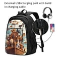 thumbnail image 2 of Horeoi Animal Filled Noahs Ark Print USB Backpack for Travel School Work with Laptop Compartment Charging Port and Anti-Theft Pocket, 2 of 4