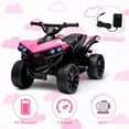 thumbnail image 3 of Jojoka 6V Kids ATV Ride on Car, Battery Powered Electric Ride on Toys for Toddlers with LED Lights, Music, Forward/Backward & Wear-Resistant Wheels, for 2-5 Years Old Boys & Girls, Pink, 3 of 6