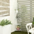 thumbnail image 3 of DecMode 16" x 71" White Metal Scroll Indoor Outdoor Tall Folding 5 Shelves Bakers Rack, 1-Piece, 3 of 9