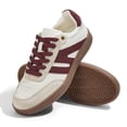 thumbnail image 5 of LUCKY STEP Womens Classic Retro Gum Sole Fashion Sneakers Genuine Leather Anti Slip Casual Shoes,Beige&Red, 5 of 6