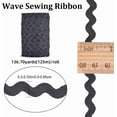 thumbnail image 2 of 137 Yards Black Rick Rack Trim for Sewing 3/8 Inch RIC Rac Ribbon Thin Rickrack Zig Zag Wave Bending Fringe Trim Polyester S Shaped Lace Woven Fabric with Spool for DIY Crafts, 2 of 9