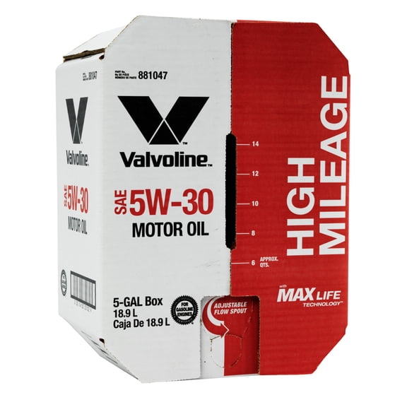 Valvoline High Mileage Maxlife Synthetic Blend Motor Oil 5W-30, 5 gal