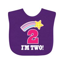 Inktastic 2nd Birthday 2 Year Old Girls Rainbow Star Girls Baby Bib