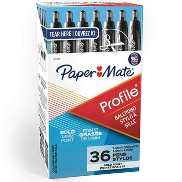 Profile Ballpoint Pen Value Pack, Retractable, Bold 1.4 Mm, Black Ink, Smoke Barrel, 36/Box