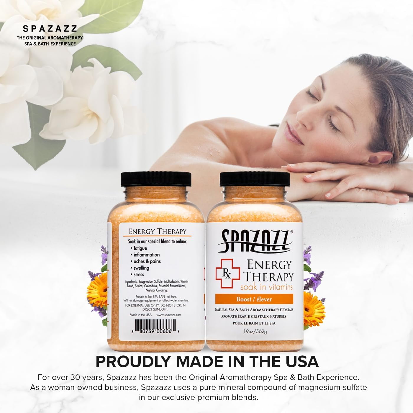 Spazazz SPZ-602 Therapy Crystals Container Bath Minerals, 19-Ounce, Joint Therapy Inflammation