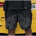 thumbnail image 1 of Y2k-Camiseta gótica de 2 piezas con letras de hip-hop para hombre, pantalones cortos de pierna ancha con cordón, traje de Universidad Americana, 1 of 5