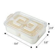 Mainstays Snackle Box, Lunch & Snack Container with lids, Plastic, Mini, 4 Compartment , White, Made for Portable Food Storage