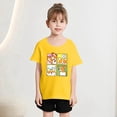 thumbnail image 2 of Chemises pour Fillettes Mode Personnalité Imprimée Col Rond Manches Courtes Tee Été Décontracté Ample Hauts Filles Jaune 12 Ans-14 Ans, 2 of 5
