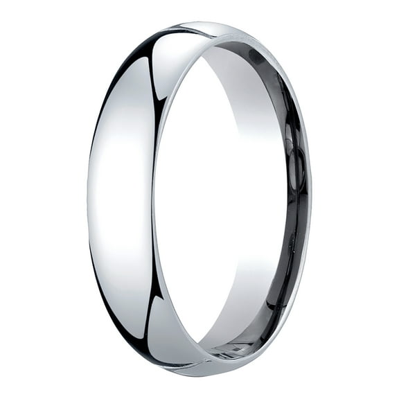 Womens 14K White Gold, 5mm Slightly Domed Standard Comfort-Fit Wedding Band (sz 8)