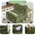 thumbnail image 5 of AENKYO Modern Accent Lounge Chair, Comfy Armless Foam Lazy Sofa with Washable Cover, Living Room & Bedroom, Green, 5 of 9