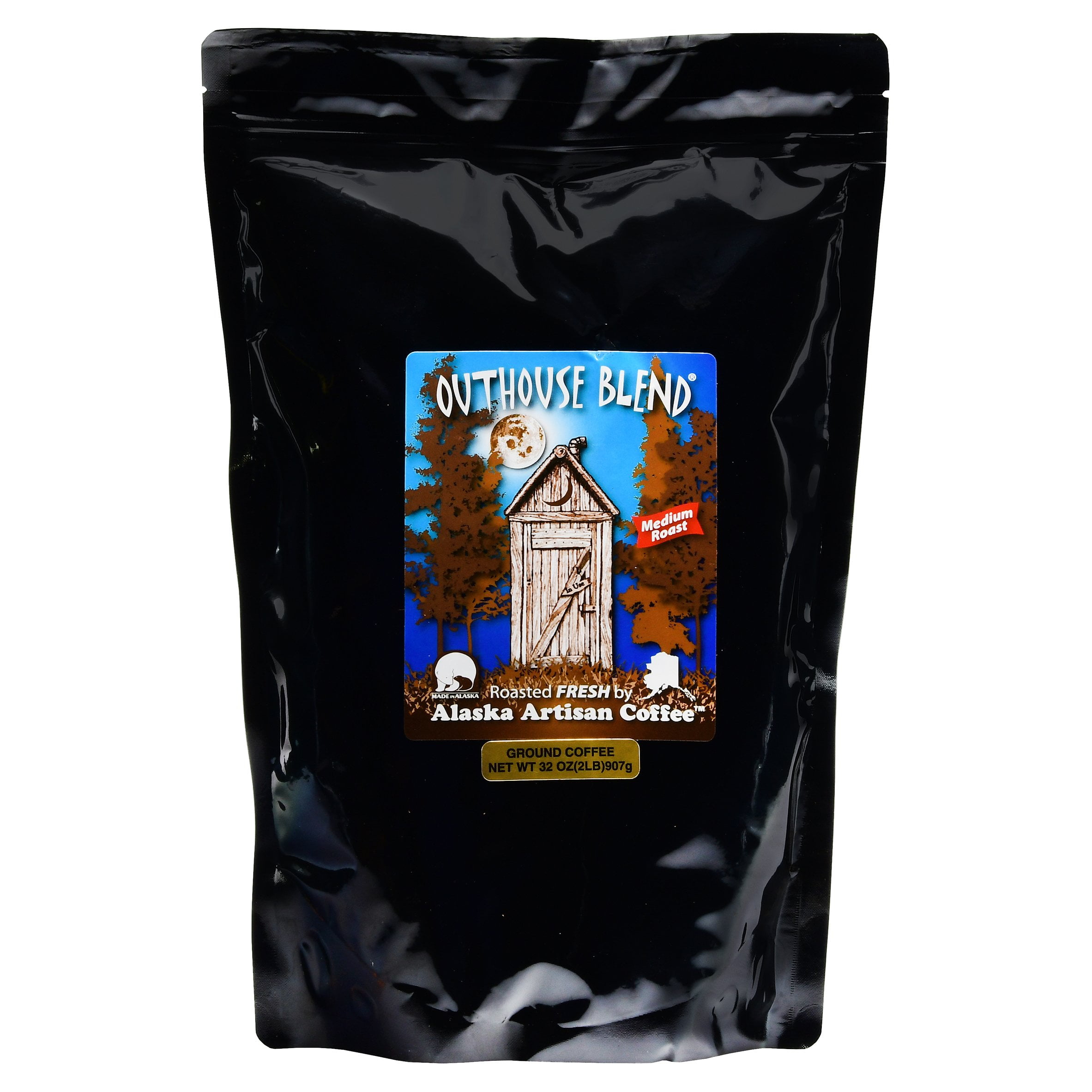 Alaska Artisan Coffee Outhouse Blend Medium Roast Ground Coffee 32 oz