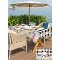 thumbnail image 4 of Easter Outdoor Tablecloth - 60x120 Inch Rectangle Dining Table Cover, Spring Bunny Feet Flowers Eggs Black Buffalo Plaid Waterproof Outdoor Table Cloth with Umbrella Hole & Zipper for Picnic/Patio, 4 of 7