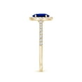 thumbnail image 4 of ANGARA Lab Grown Oval Sapphire Halo Ring with Lab Diamond Accents for Women in 14K Yellow Gold (Size-7x5mm) | September Birthstone, Anniversary, Jewelry Gift for Women | Lab-Grown Blue Sapphire Ring, 4 of 8