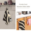 thumbnail image 5 of 2-Piece Polyester cotton Towel Set Absorbent Black and Beige Stripe Hand Towel Bath Towel Soft and Comfortable Machine Wash 28.3x14.4, 5 of 7