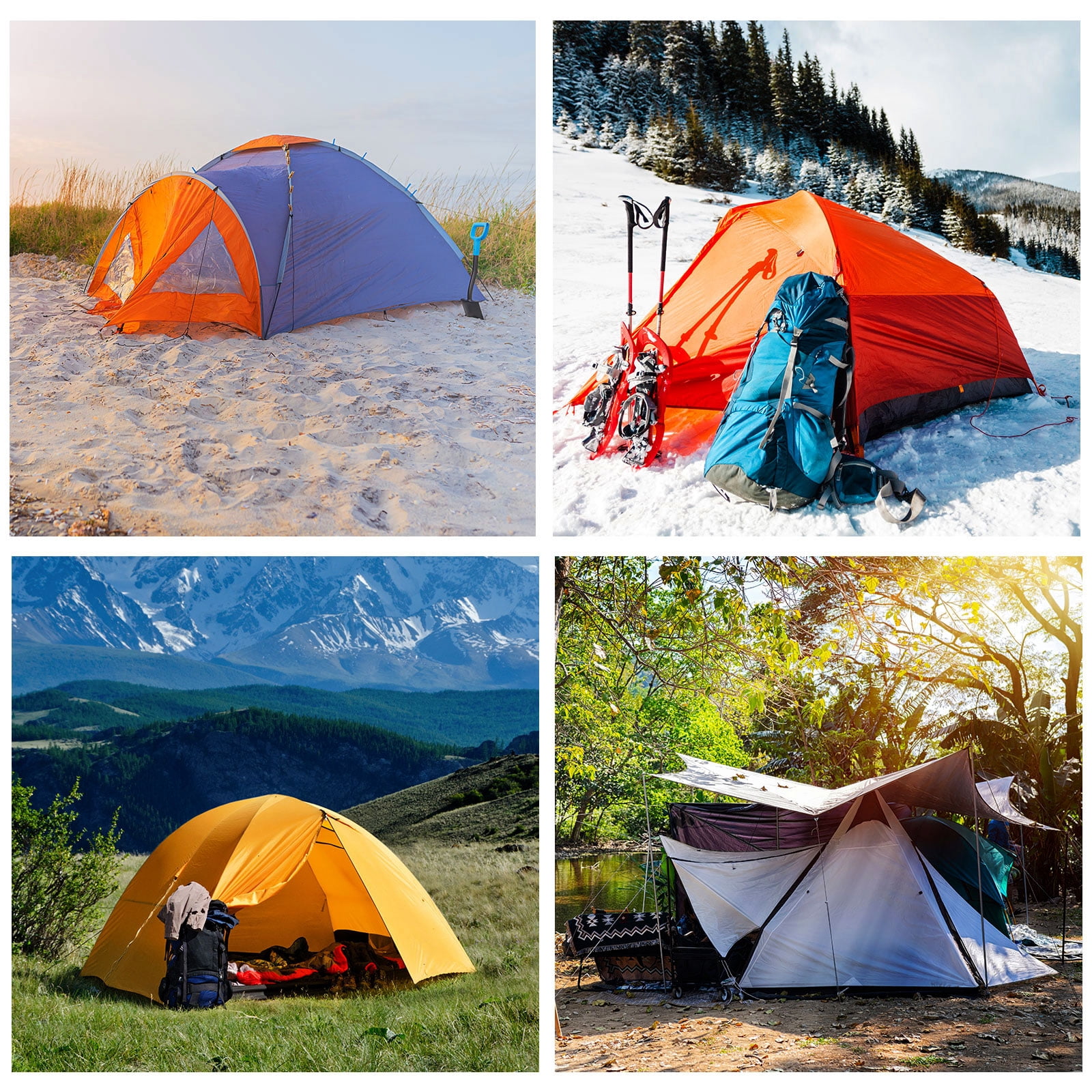 Unique Bargains Tent Stakes Hook Aluminum Alloy Heavy Ground Pegs for Camping Canopy 6 Pack