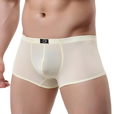 

BIZIZA Stretch Male Briefs for Men Breathable Pouch Trunks Comfort Soft Underwear Khaki L